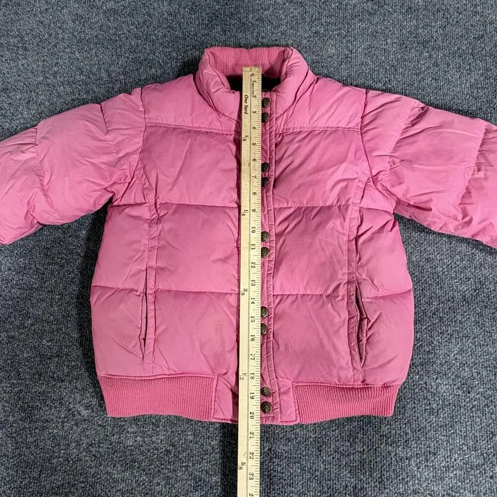 Gap Jacket Girls 14-16 Pink Down Puffer Snap Front Hooded Ski Winter Coat
